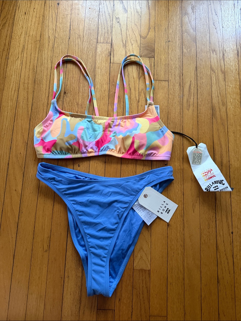 Billabong A/Div Strappy Bralette and High Waisted Bikini Bottoms - Medium NWT